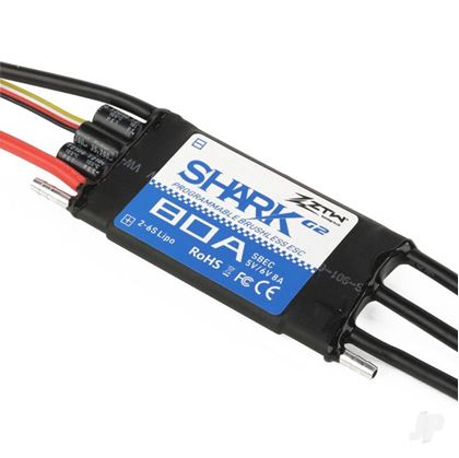 Picture of ZTW Shark 80A SBEC ESC G2 (2-6 Cells) (Water-cooled)